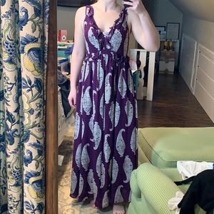 Tory Burch Purple Beaded Maxi dress